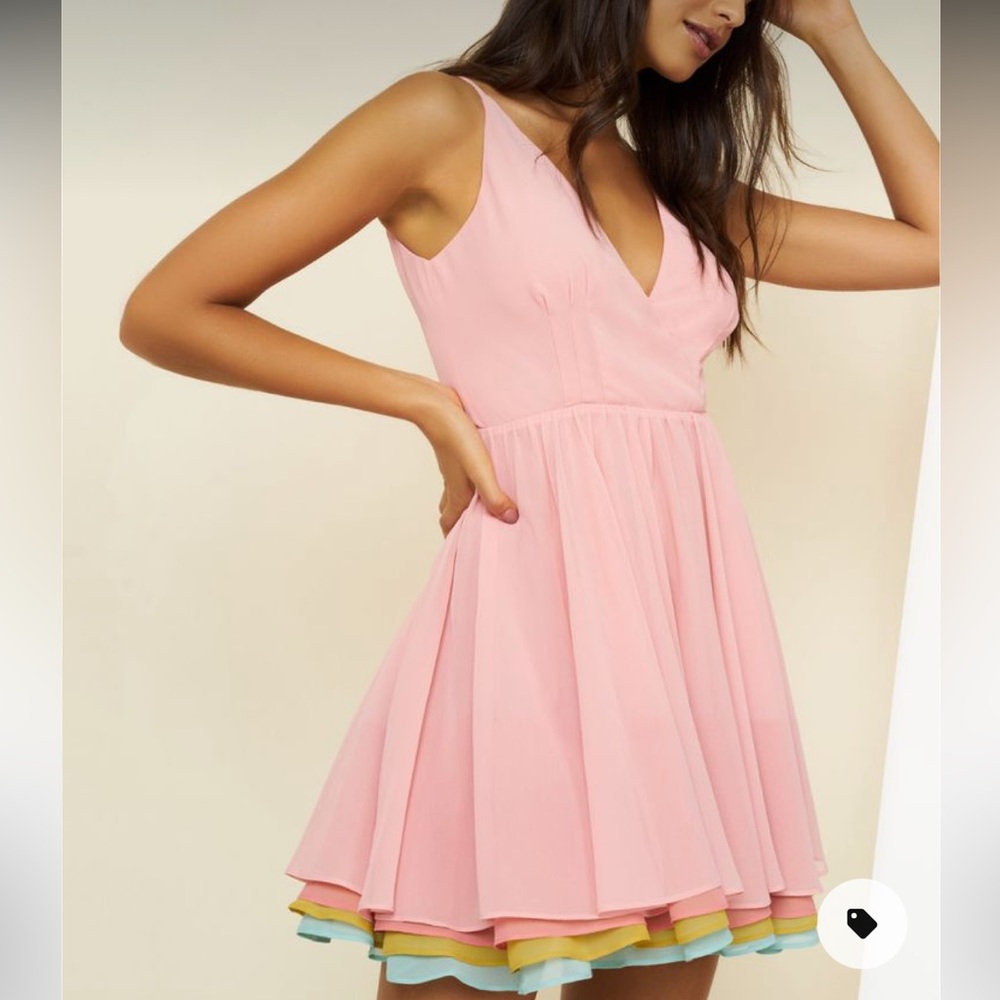HUTCH Dahlia Pastel Layered Chiffon Dress - Sz 0